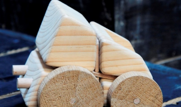 Toy from a single wooden cube