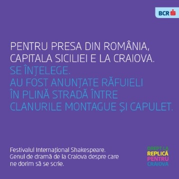 Festivalul Shakespeare, în campania online Dreptul La Replică Pentru Craiova