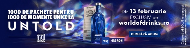 ABSOLUT te trimite la UNTOLD 2017 cu noua ediție limitată Absolut Facet