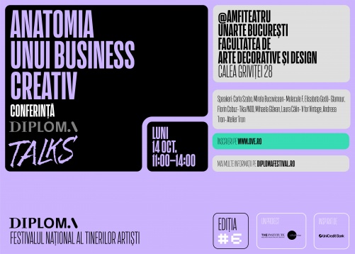 Conferințe și un atelier de stickere imprimate prin tehnica linogravurii, parte din programul DIPLOMA 2019