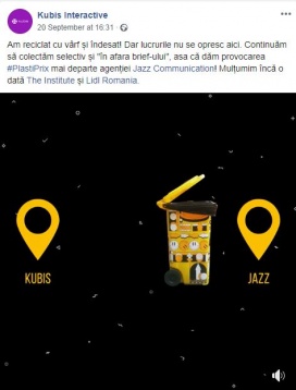 23 de agenții de publicitate și PR locale au strâns aproximativ 100 de kilograme de plastic în proiectul Plasti Prix