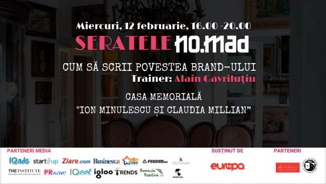 Prima serată NO.MAD a anului va avea loc pe 12 februarie, în Casa Memorială „Ion Minulescu și Claudia Millian”