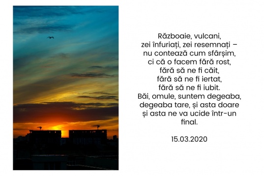 Izolat.Împreună – Expoziția cu imagini de Mihnea Ratte pe cuvinte de Ana Mănescu, între 10 – 12 iulie în București