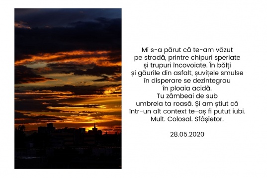 Izolat.Împreună – Expoziția cu imagini de Mihnea Ratte pe cuvinte de Ana Mănescu, între 10 – 12 iulie în București