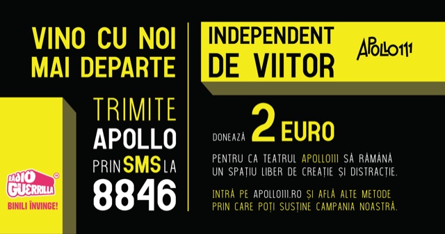 Teatrul Apollo111 lanseză o campanie de donații pentru a reporni motoarele teatrului