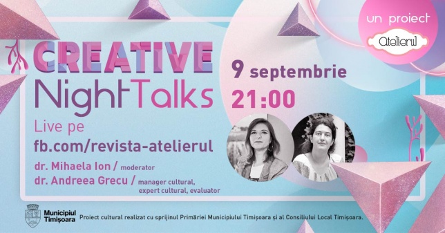 Un nou sezon de conferințe online Creative Night Talks începe pe 9 septembrie