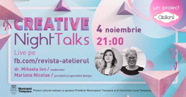 Despre design şi creativitate la Creative Night Talks din noiembrie