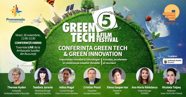 Green Tech & Film Festival, primul festival despre tehnologii verzi și subiecte de mediu, a ajuns la a V-a ediție 