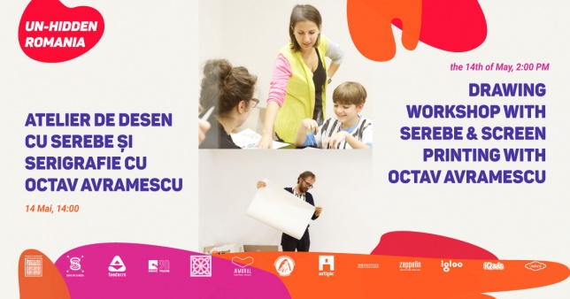 Înscrie-te la atelierul Un-hidden Romania cu Serebe (desen) și Octav Avramescu (serigrafie)