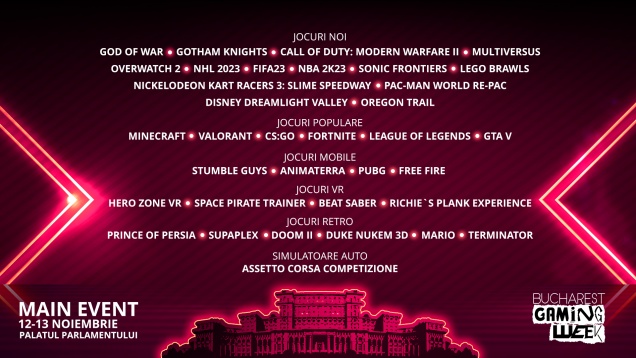 Au fost dezvăluite jocurile video ce vor putea fi văzute la Bucharest Gaming Week 2022