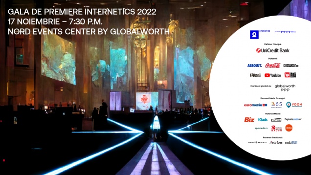 Internetics 2022 își premiază câștigătorii pe 17 noiembrie  la NORD Events Center by Globalworth