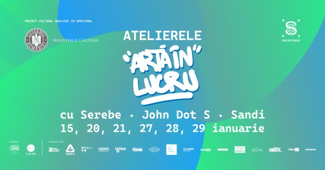 Vezi fotografii de la atelierele “Artă în lucru”, cu Serebe, John Dot S și Sandi