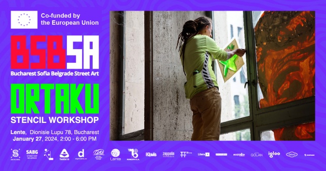 Artistul Ortaku susține un atelier de stencil ca eveniment inaugural al proiectului BSBSA
