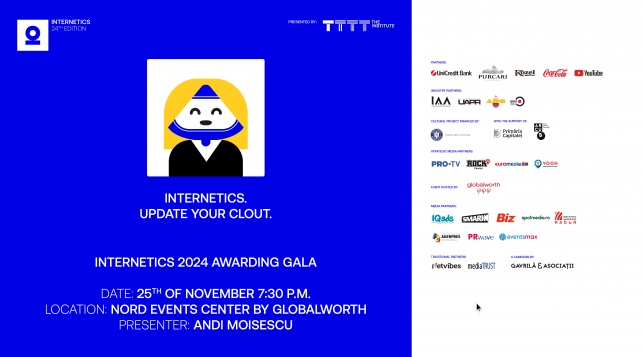 Cele mai bune proiecte și campanii digitale din România  urcă pe scena Galei de Premiere Internetics 2024