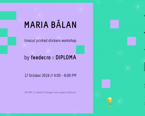 Atelier de stickere imprimate prin tehnica linogravurii la DIPLOMA 2019