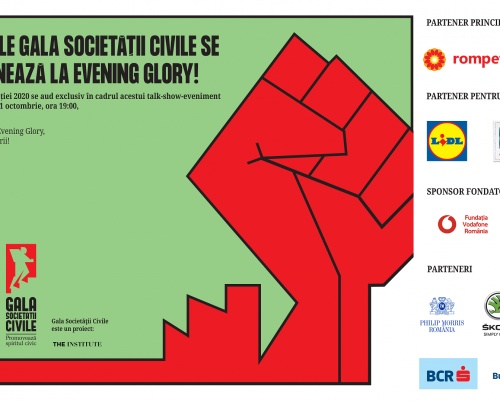 Premiile Gala Societății Civile 2020 se decernează la Evening Glory