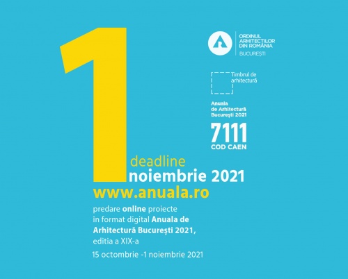  A mai rămas o săptămână pentru înscrierile la Anuala de Arhitectură 2021