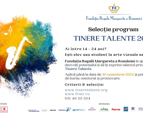 Fundația Regală Margareta a României lansează selecția națională pentru bursele Tinere Talente