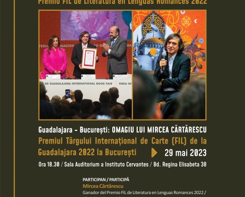 Mircea Cărtărescu, omagiat la Institutul Cervantes din București